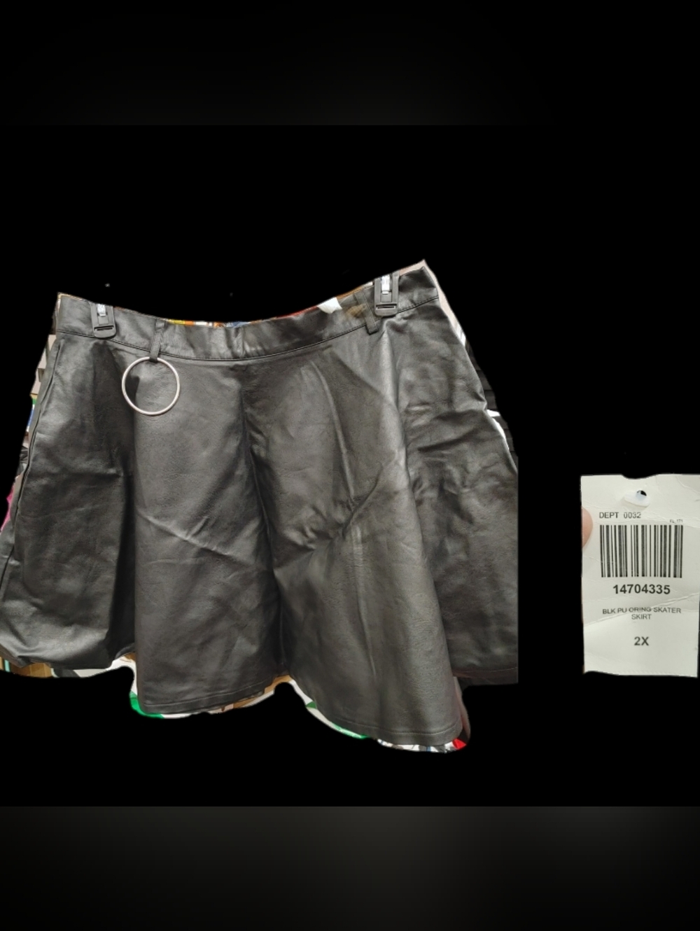 Faux Leather O ring Skirt